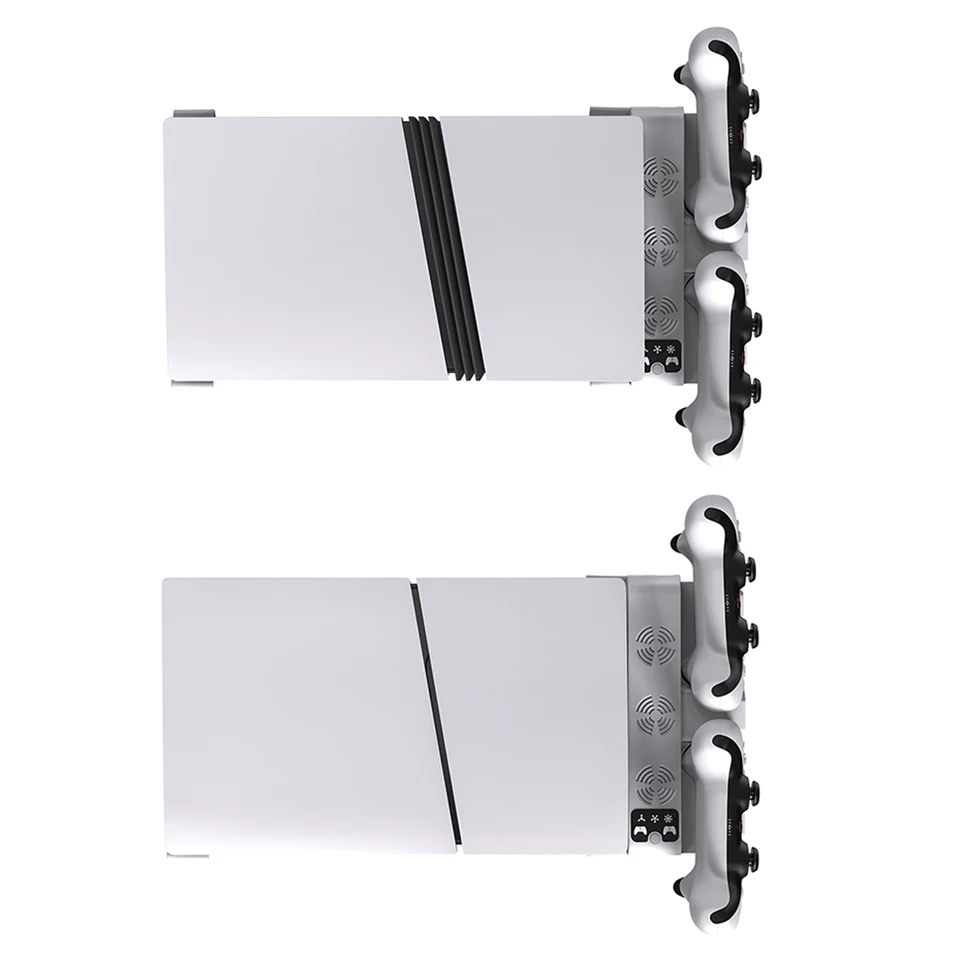 2 nabíjačka ovládača s 3-úrovňovým chladiacim ventilátorom horizontálneho držiaka základne chladiaceho stojana s nabíjaním ovládača pre PS5 Slim/PS5 Pro