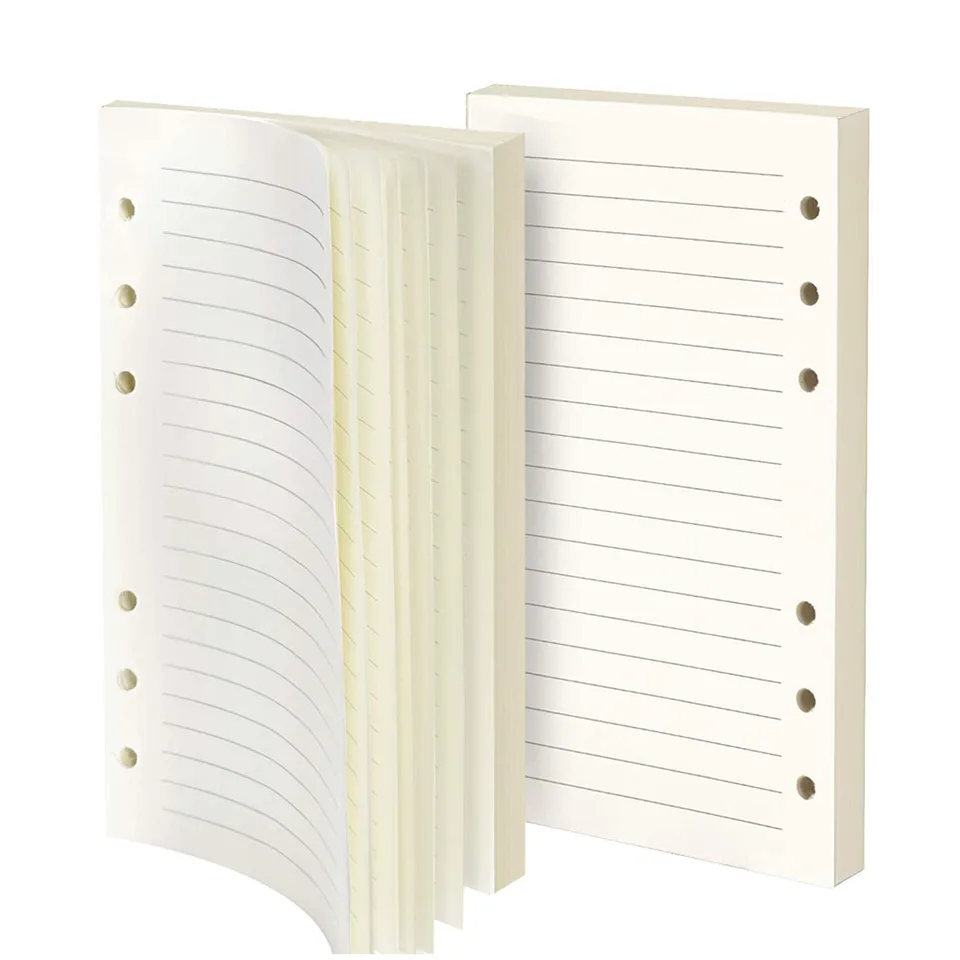 2 Pack A6 Doplnkový papier, 6-dierové vložky 80 listov (160 strán) pre A6 Doplniteľné spojiva Časopisy pre notebooky Organizátor plánovača