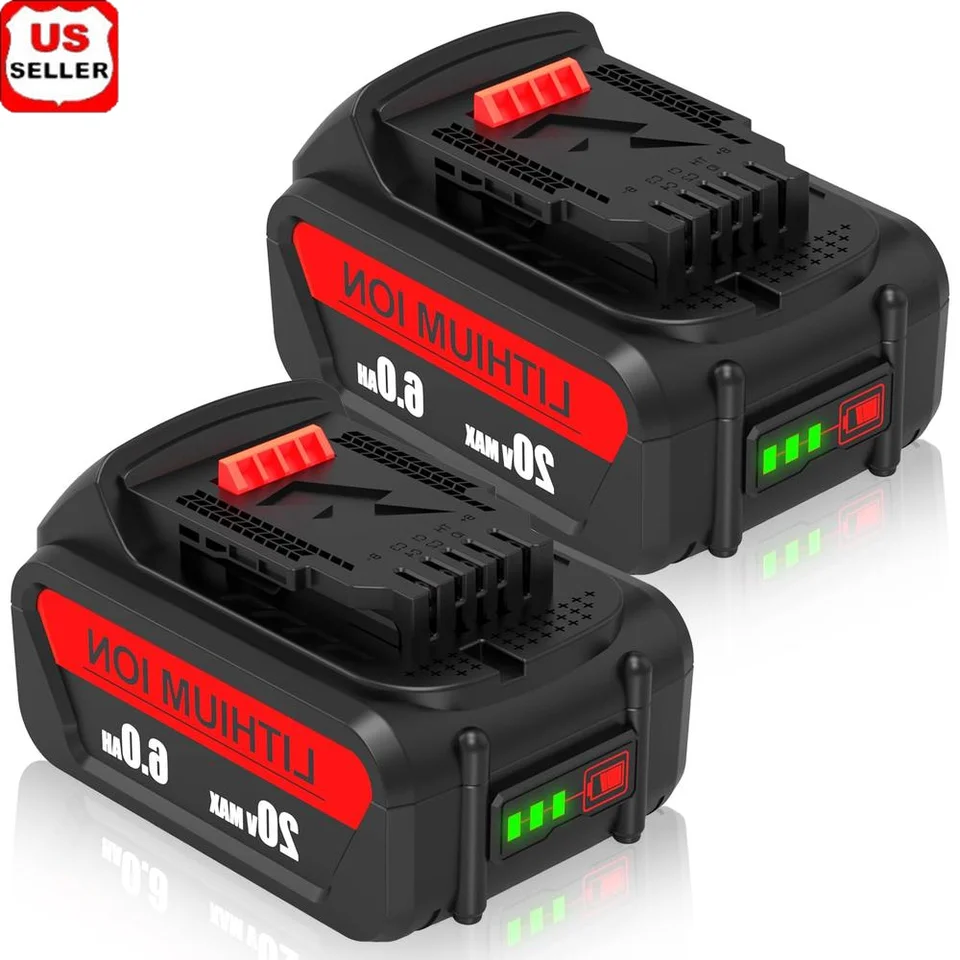 2-palec 20V 6.0AH lítium Výmena batérie Dewalt 20V Max xr vysoká kapacita bezdrôtového indikátora LED diódy