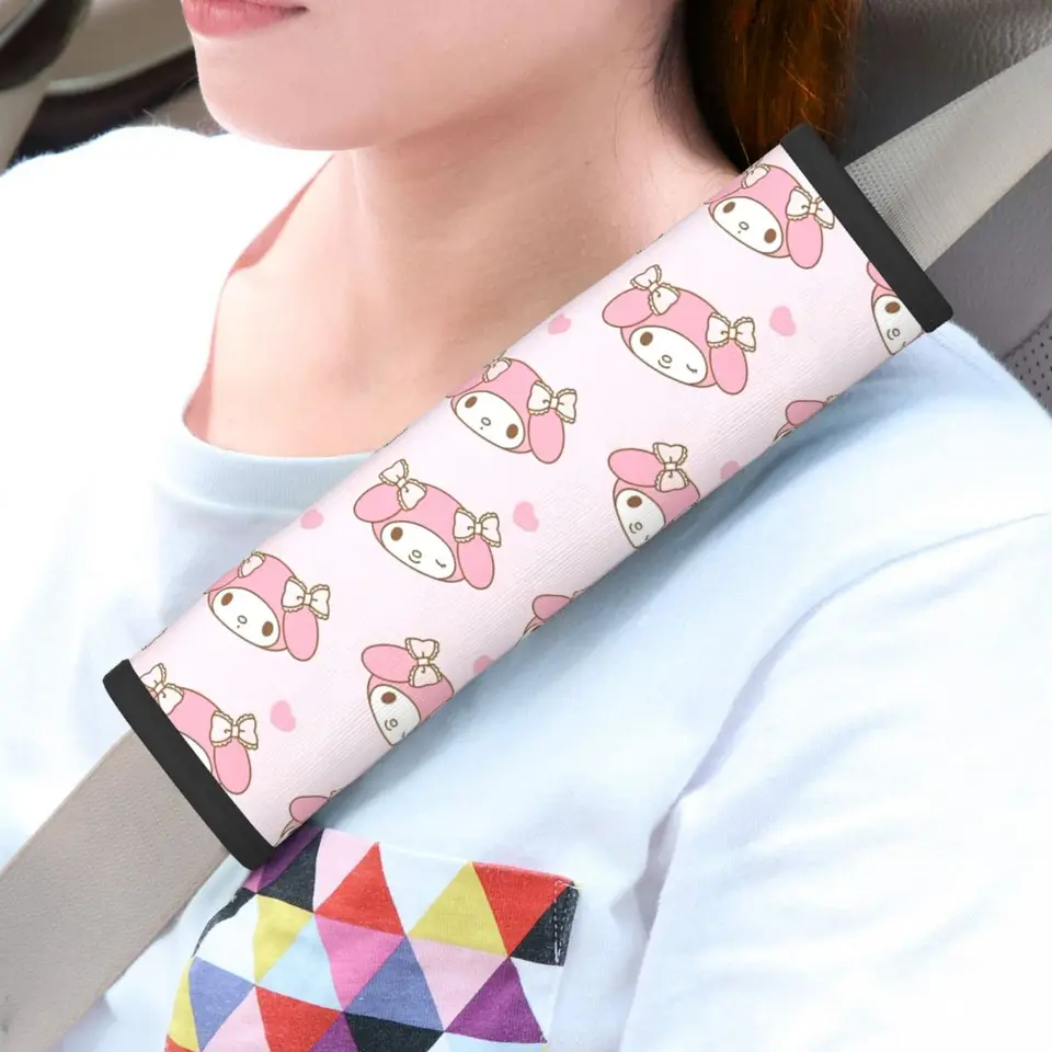 2-palec My Melody Cartoon Autbes Case Bads Prikrývajte pre interiérové ​​príslušenstvo automobilu Cance Ramer Raep Race Strap Covers