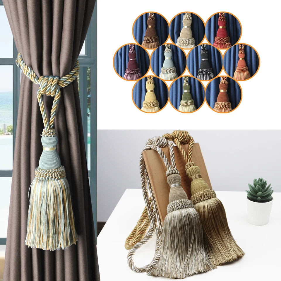 2 PC Tassel Curtain Tieback Domáca dekorácia Závesy lana visiace gule pre obývaciu izbu