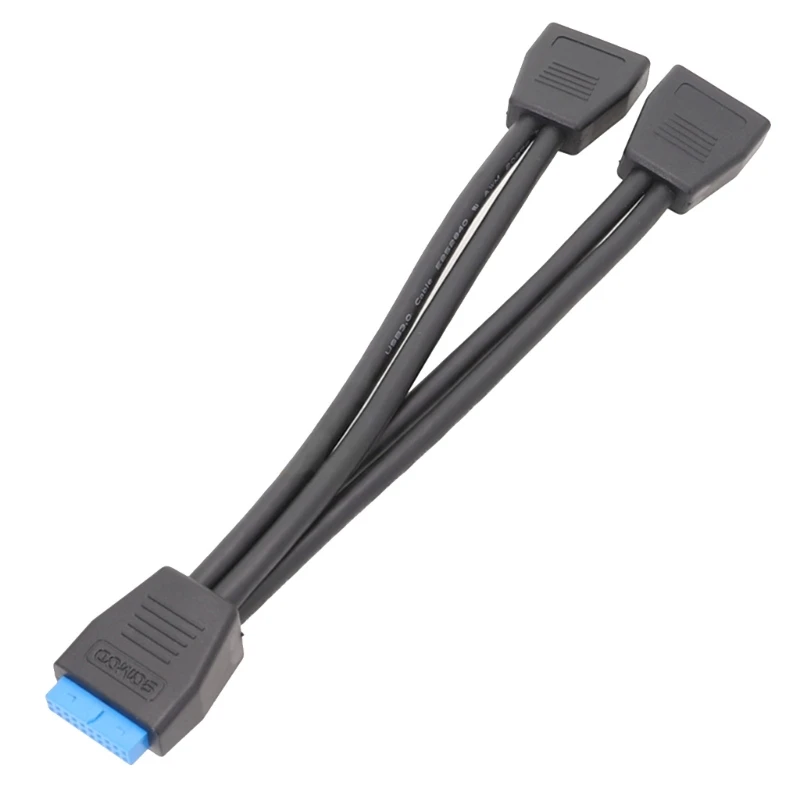 2 port USB 3.0 Žena až 20 kolíkovej hlavnej dosky Základná doska Kábel Vnútorné pripojenie ， Duálny port USB 3,0 19 Pin y Splitter Cable