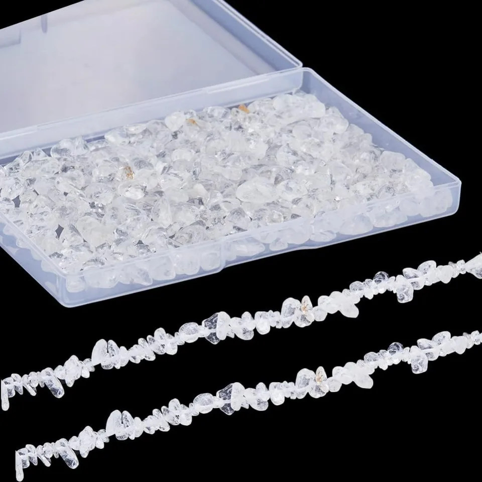 2 pramene Čisté kremenné čipy kremenné krištáľové lupienky Kamenné čipy guľôčky Energia hojenie čipov Gemstone korálky krištáľový kameň nepravidelný