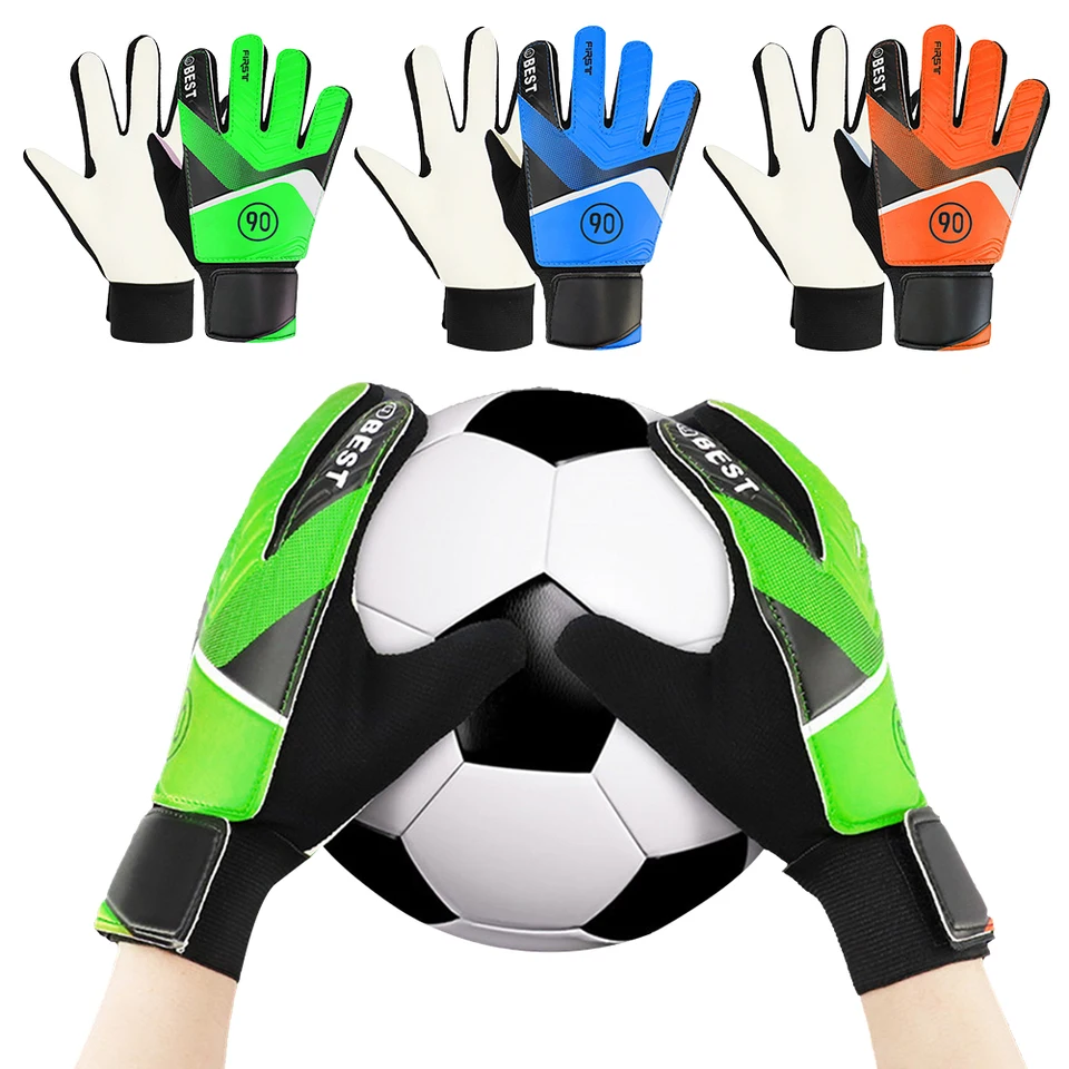 2 páry detské futbalové brankári rukavice Priedušné futbalové rukavice rukavice rukavíc futbalových brankárov pre ochranu prstov