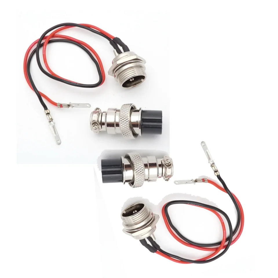 2 Set GX16 nabíjačka batérií 3 konektor hrotovej objímky Žena mužská zástrčka pre elektrický E Svorter Razor Bike 3 Pin 2 drôt