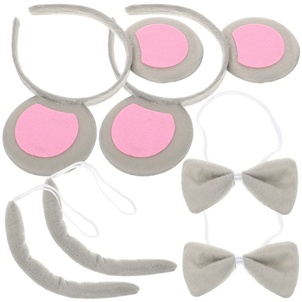 2 súpravy Halloween Mouse Headdress Mouse Tail and Ears Mouse Bowtie Set Mouse Kostýmské doplnky