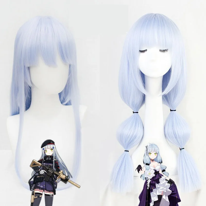 2 typy Game Girls Frontline HK416 Cosplay parochňa Halloween Party dlhé syntetické vlasové kozy Cosplay parochne + parochňa čiapka