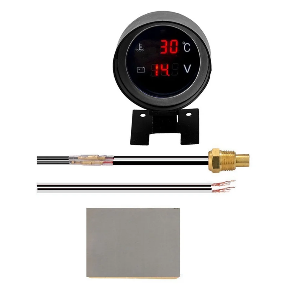 2 v 1 12 V 24 V okrúhle LED Digitálne vozidlo Digitálne vozidlo Voda teplota Teplota Teplota Teplota Temperatura Moto napätie merača červená
