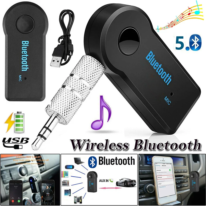 2 v 1 bezdrôtového Bluetooth 5.0 Adaptér pre vysielač prijímača 3,5 mm konektor pre hudbu automobilu AUX AUX A2DP Slúchadlá