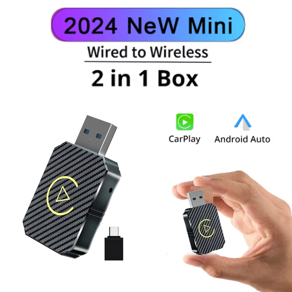 2 v 1 CarPlay Android Auto bezdrôtový adaptér Smart Mini Box Plug and Play WiFi Fast Connect Bluetooth 5.0 Wired to Wireless