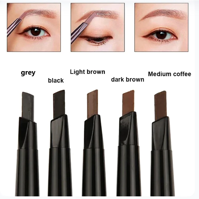 2 v 1 obočie Cencil Professional kozmetický makeup pre ženy 5 farieb vodotesné obočie tetovanie kefou Dlhodobé pero obočia