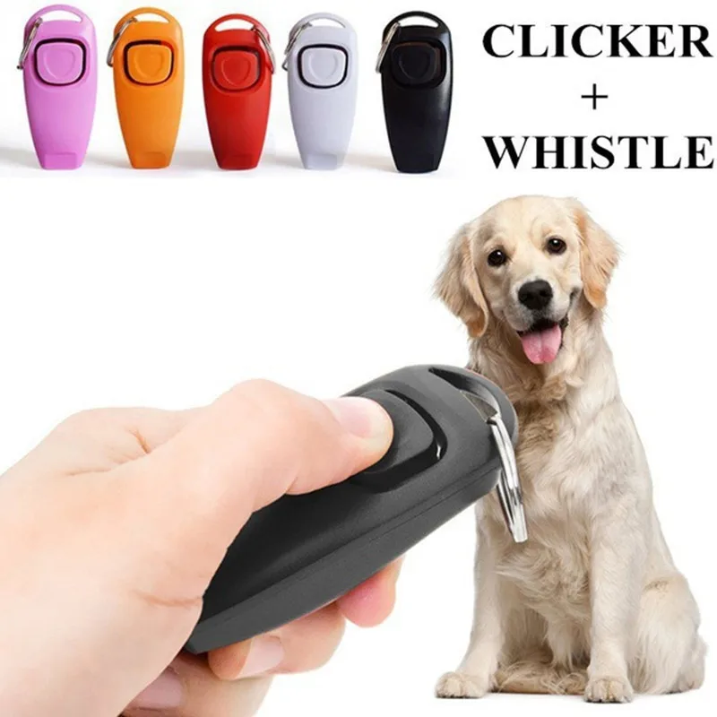 2 v 1 Pet Dog Clicker Dog Training Whistle Clicker Trainer Trainer Puppy Stop Barking Training Aid