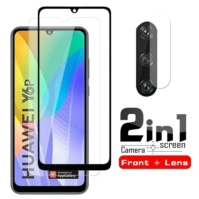 2 v 1 pre huawei y6p temperované sklo 9H 2,5D prémiový chránič obrazovky pre huwei y6 y 6 p Med-lx9 Med-lx9n sklo