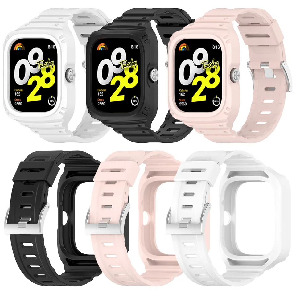 2 v 1 pre Redmi Watch 4 puzdro + kapela SpotProof Smart Watch Protector and Band Watch Band Strap + Ochranné puzdro