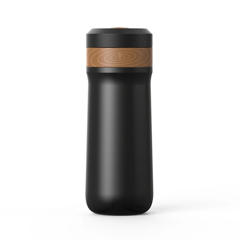 2 v 1 prenosný 320 ml kávový hrniec French Press Coffee Maker z nehrdzavejúcej ocele Izolovaný izolovaný 8h Cestovný hrnček s filtrom