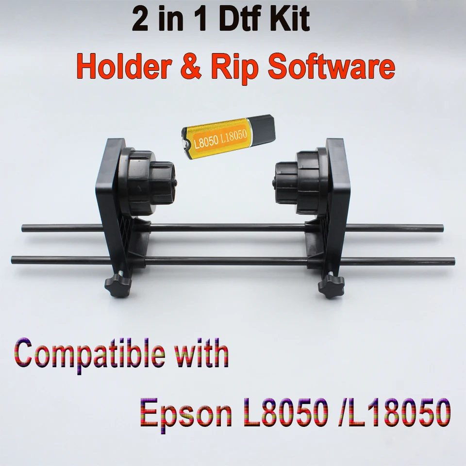 2 v 1 Roll Film Dralder RIP DTF Softvér pre Softvér pre spoločnosť EPSON L18050 L8050 DTF ROLL DRIDER DTG USB DONGLE PROGRAMOVÁ KIT L1800 XP15000