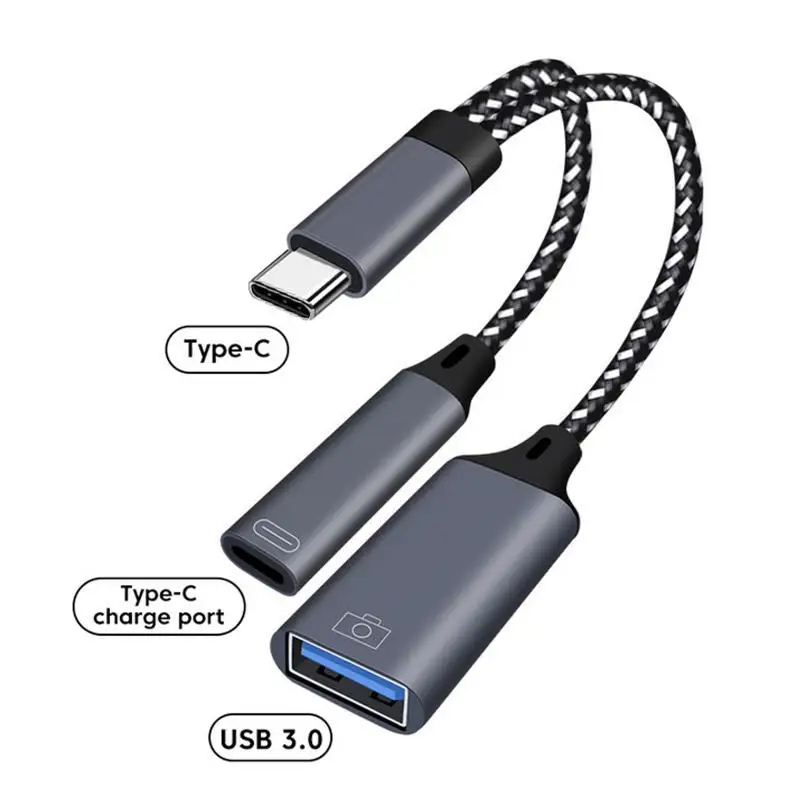 2 v 1 typu C až USB Adaptér s PD nabíjacím portom USB C OTG Káblové adaptér pre Samsung Huawei Xiaomi Tablet Phone Tablet Phone Tablet