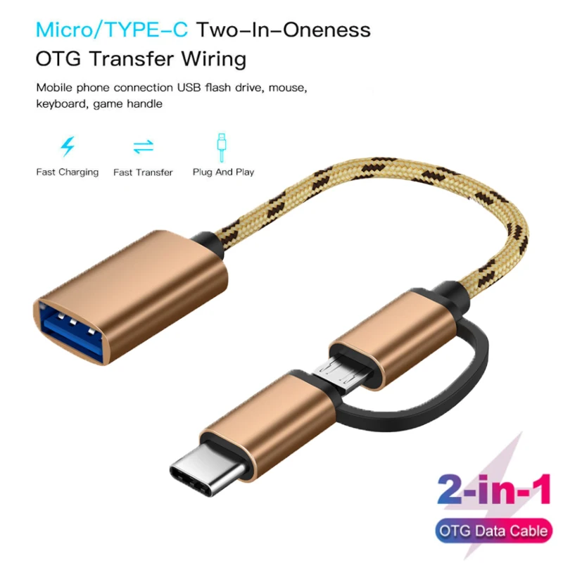 2 v 1 USB 3,0 OTG Adaptér kábla typu C Micro USB na USB 3.0 Prevodník rozhrania pre káblové vedenie mobilných telefónov
