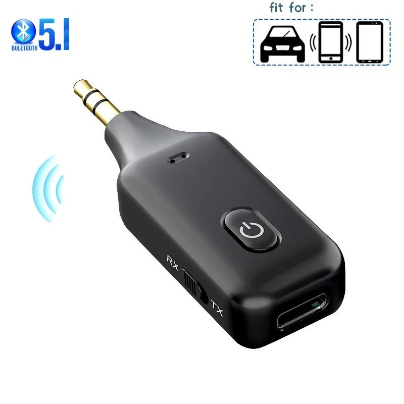 2 v 1 Wireless Bluetooth 5.1 Adaptér vysielača prijímača 3,5 mm konektor pre hudbu automobilu AUX AUX A2DP pre slúchadlá