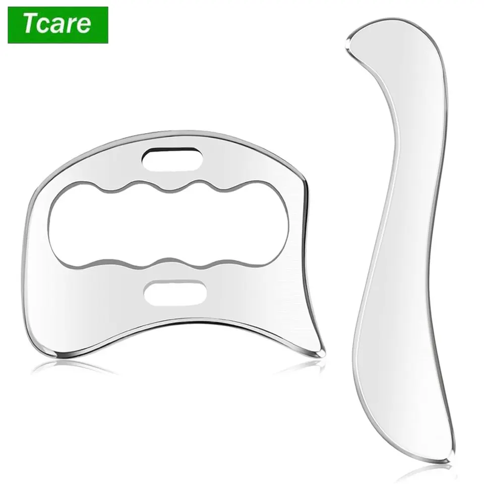 2 v 1 z nehrdzavejúcej ocele GUA Sha Scrut Scraper Tool, nástroje myofasciálneho škrabania pre fyzickú terapiu, lymfatická drenážna masáž