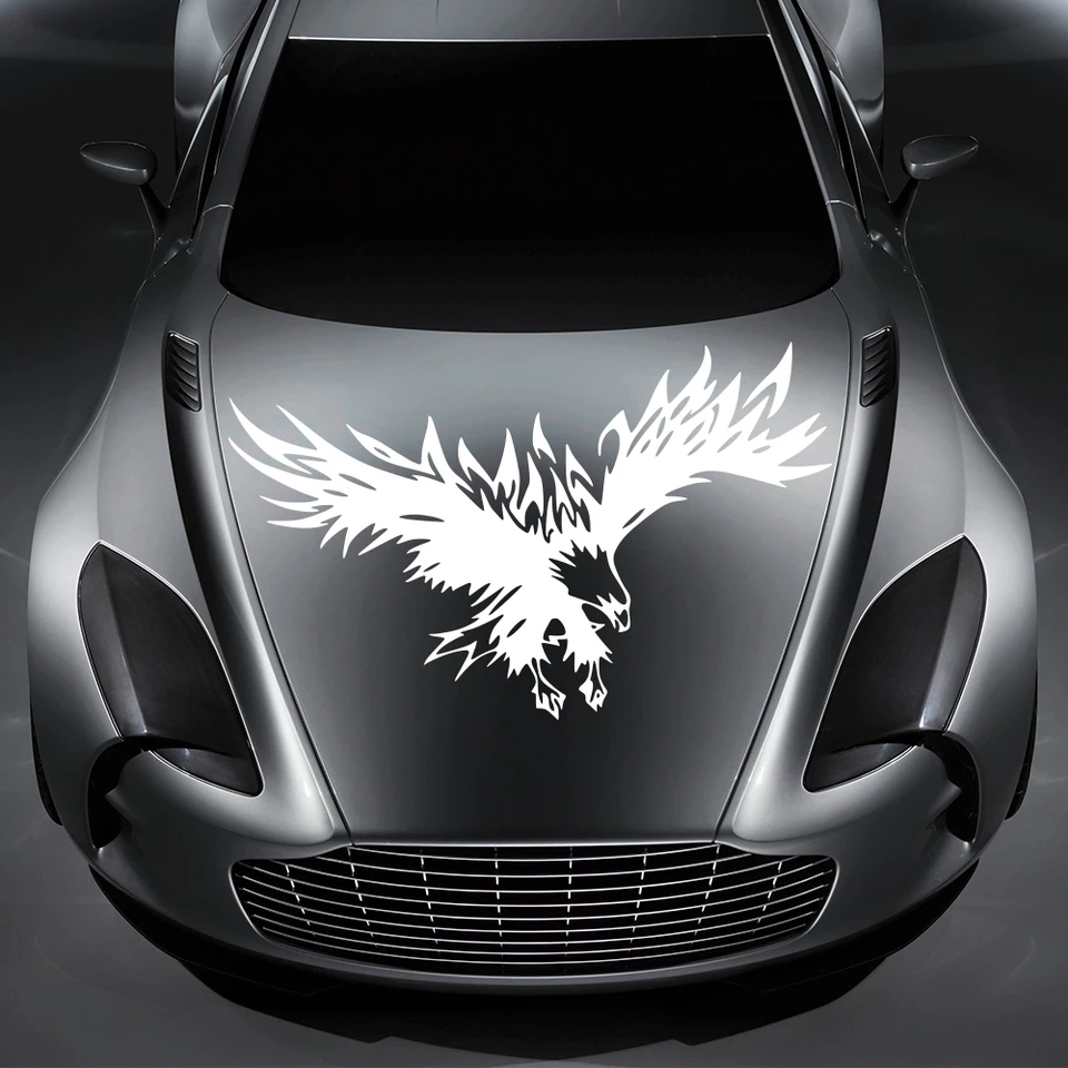 2 veľkostné nálepky na kapotu automobil Eagle Declas Automatické farebné vinylové filmy nepremokavé kreatívne vozidlá PVC Nálepky Exteriérové ​​príslušenstvo
