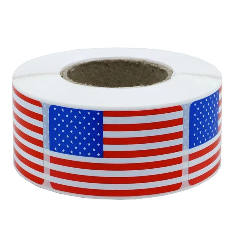 2 x 1,22 palca 250ks/roll American Flag Stickers Pečatie štítkov pre svadobnú dekoráciu DIY Party Supplies USA Patriotic Sticker