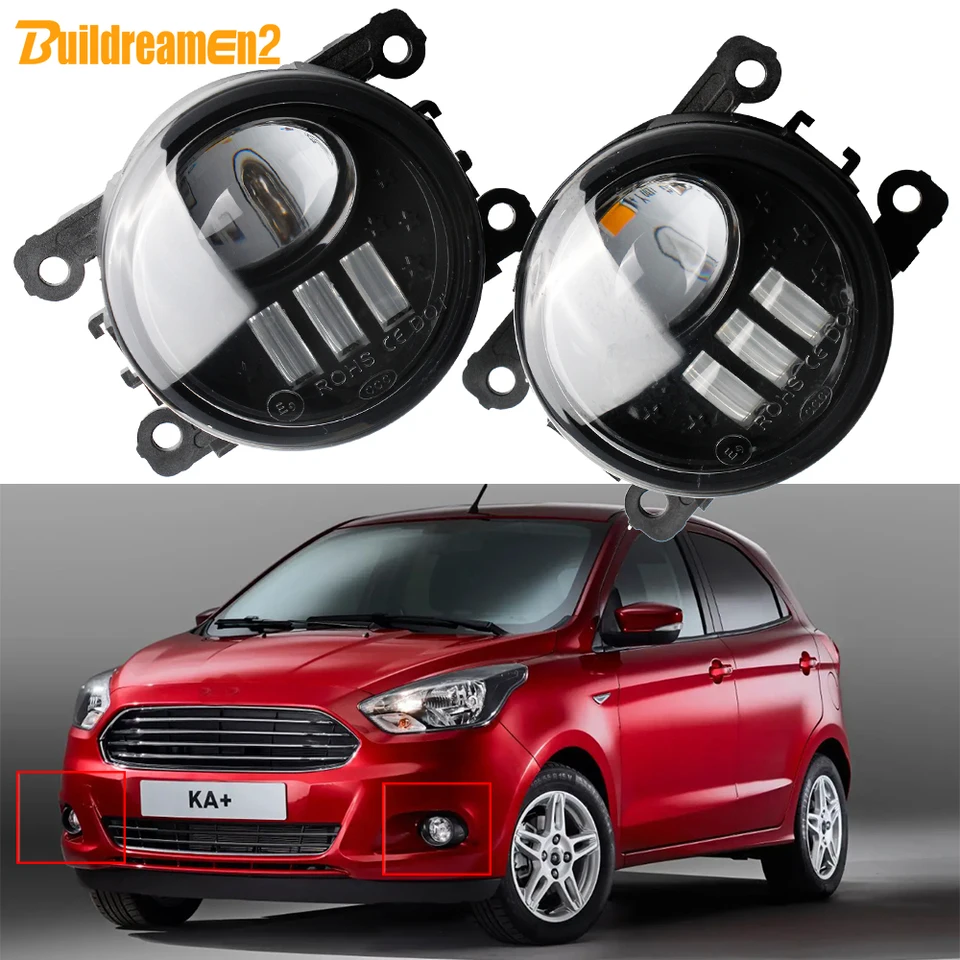 2 x 30 W predné nárazníky automobilu FOG Hmlové svetlo pre Ford Ka Ka+ Figo 2015 2016 2017 2018 High Bright H11 LED LED šošovka FOG LAMP DRL