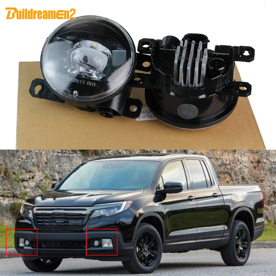 2 x 90 mm okrúhle auto Externé LED hmlové svetlo 30W H11 Nastaviteľná zostava hmlovej žiarovky High Bright pre Honda Ridgeline 2017 2018 2018 2019
