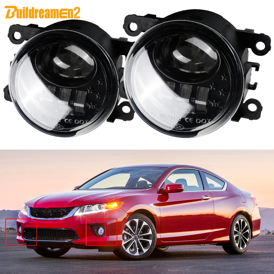 2 x 90 mm priemer auta LED šošovky Hmlové svetlo Zostava DRL 30W H11 pre Honda Accord Coupe 2008 2009 2010 2012 2012 2013 2013 2014 2015