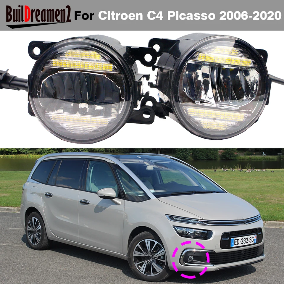 2 x auto LED hmlové svetlo DRL DRL Príslušenstvo H11 CANBUS FOG DENNE RUNG LAMP 12V pre Citroen C4 GRAND PICASSO PALLAS 2006-2020