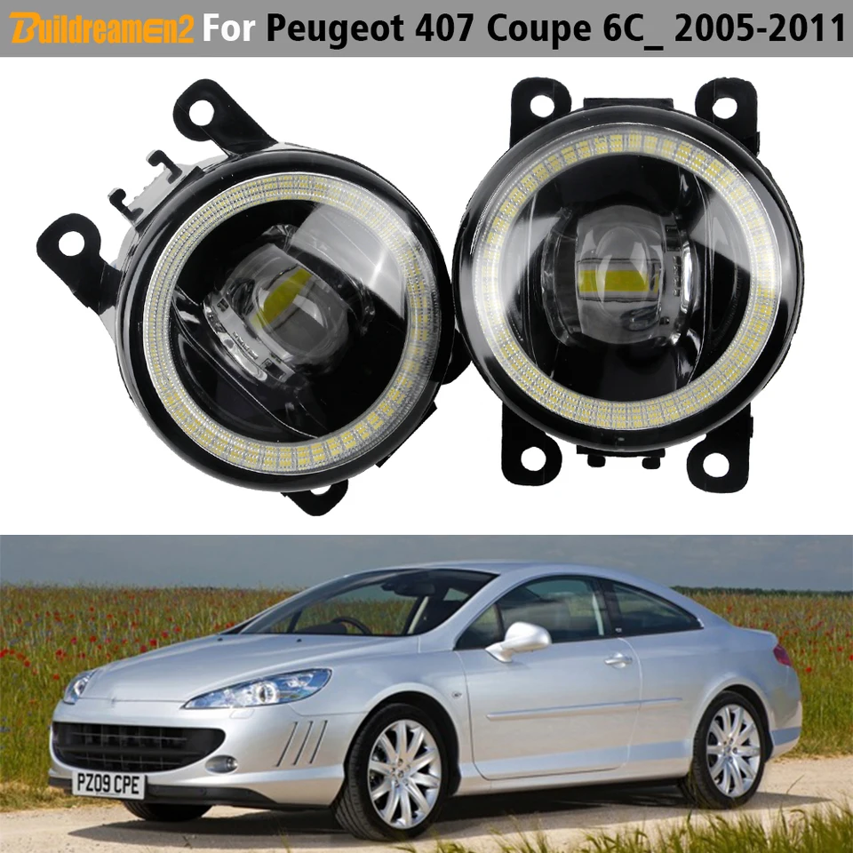 2 x Car Angel Eye LED objektív FOG LIGHT DRL DENNE RUNG LAMP H11 pre Peugeot 407 COUPE 6C_ 2005 2006 2007 2008 2009 2009 2011