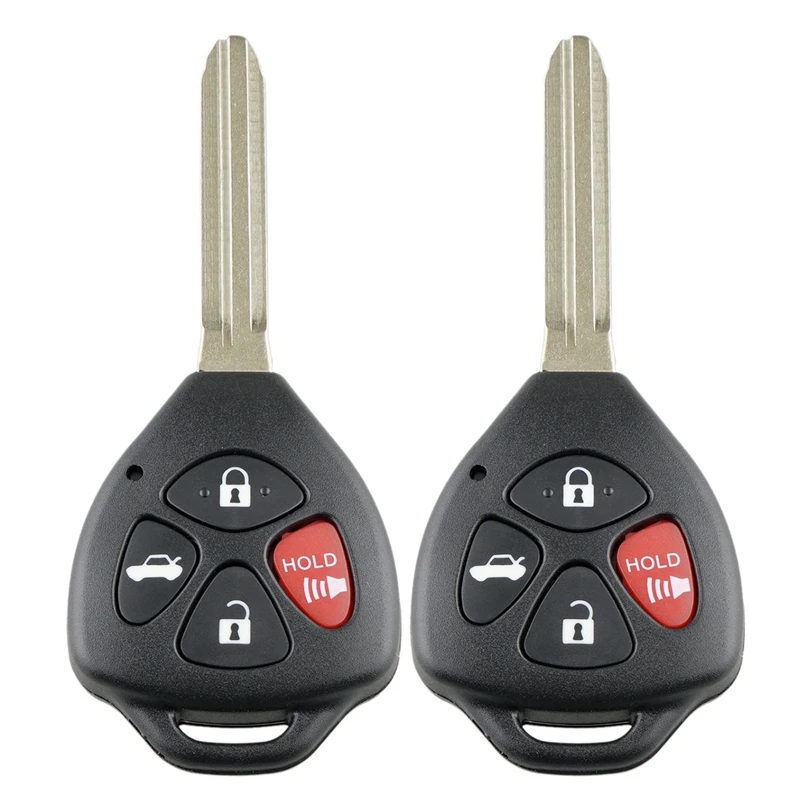 2 x diaľkové auto kľúča fob shell puzdro na 2007 2008 2009 2010 2011 Toyota Camry Rav4