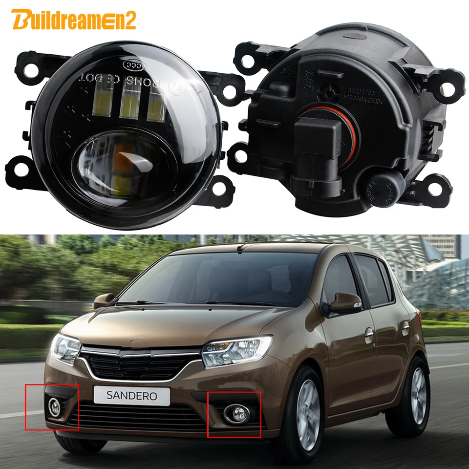 2 x Predná LED šošovka Automobilka Hmlová zostava pre Renault Sandero Stepway Hatchback 2008-2020 30W H11 Vysoká jasná hmlová lampa 12V