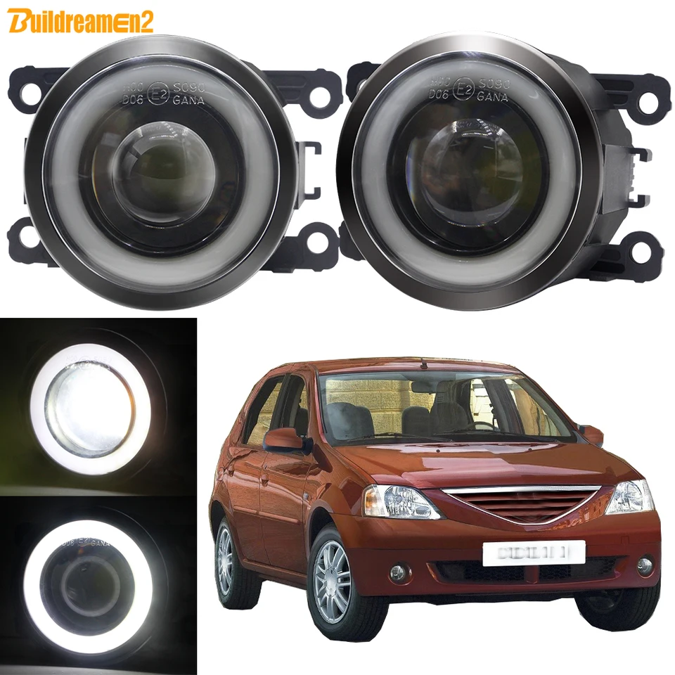 2 x Predný nárazník s automobilom Hmlové svetlo s Angel Eye DRL 30W H11 LED COB Hmlová hmla Denná bežecká lampa pre Dacia Logan 2004-2020