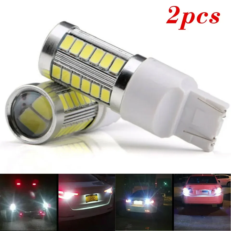 2 x T20 W21/5W 7443 W21W Auto LED Turn Light Brzd Rad Parkovacie žiarovky Bočné svetlo 12V 33SMD DRL Super biele žiarovky