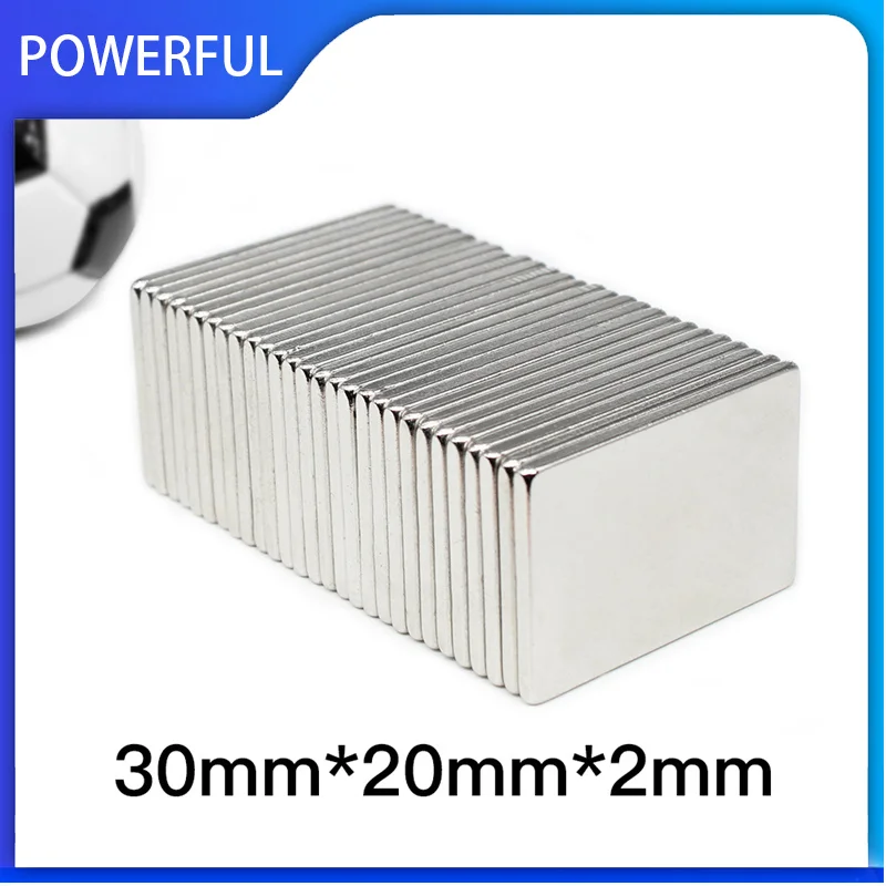 2 ~ 100ks 30x20x2mm kvadrát kvadrát vzácnych zemín Neodymium magnet 30 mm x 20 mm x 2 mm blok Permanentný magnet silné silné magnety