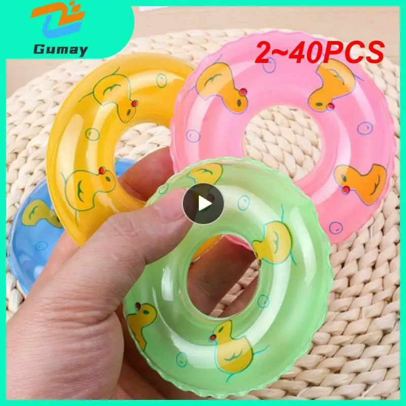 2 ~ 40 pcs Kids Mini Donuts Swim Ring Ring Hray Hray Summer Fun Plaveb Bazén Plávajúce prsteň Hračky pre gumové kačice nafukovacie bábiky