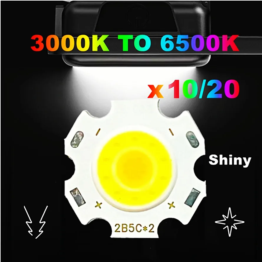 20/10ks vysokovýkonný LED LED COB Source LAMP LAMP LAMPS 3/5/7W 11 mm žiarovka Svetelná žiarovka Svetelné svetlo LAMP DOWN SVETLO SVETLO LAMP