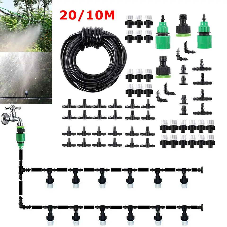 20/10M záhradná automatická kvapkanie zavlažovacia súprava Systém 4/7 mm hadica 1/4 '' hmla