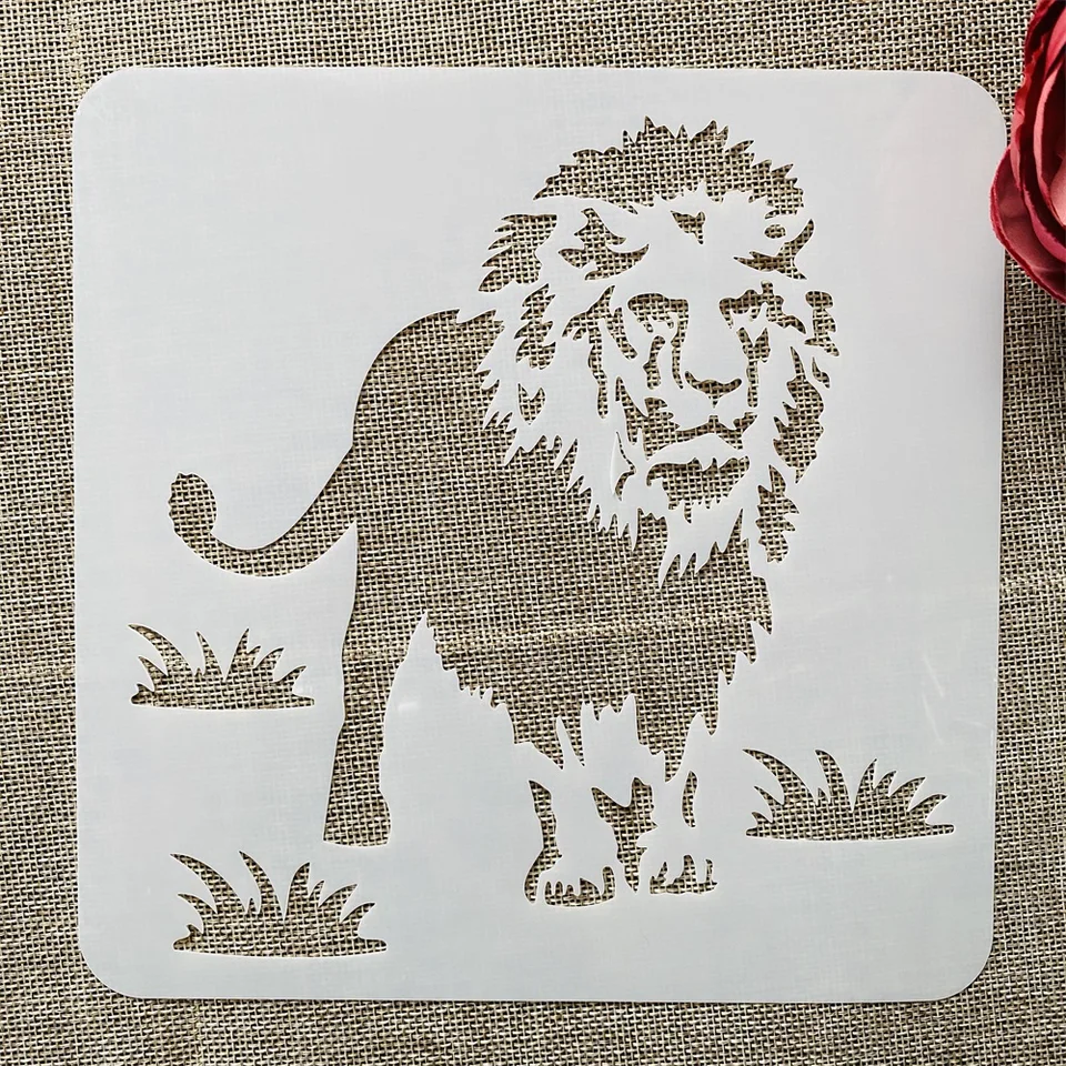 20*20 cm lev DIY vrstvenie šablóna nástenné maľovanie na scrapbook sfarbenie reliéfov album dekoratívna šablóna