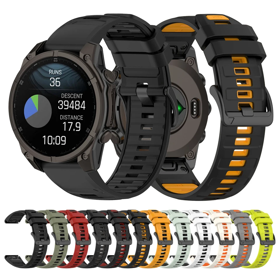 20 22 26 mm Silikónový rýchle popruh pre Garmin Fenix ​​8 47 mm 7x 7 Pro Fenix ​​6x 6 5x 5Plus taktix 7 enduro 3 2 D2 965 955 hodinky