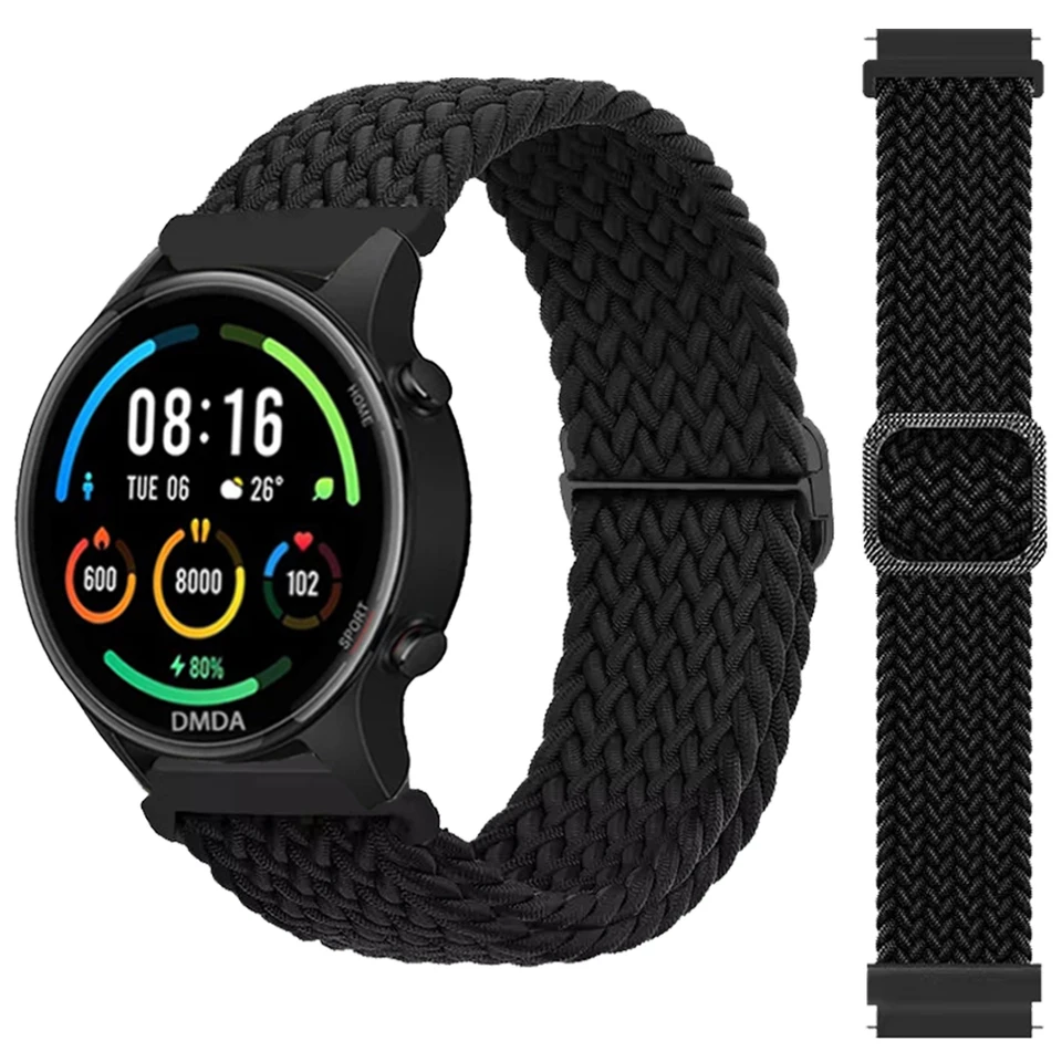 20 22 mm elastický pás náramku pre Xiaomi Watch Color 2/S3/S1 Pro/S2 46 mm 42 mm spletený nylonový remienok pre Huami Amazfit BIP/GTS/GTR