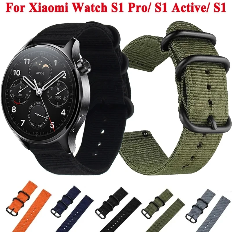 20 22 mm Nylon Smartwatch Band pre Xiaomi Mi Watch S1 Pro S1 Active Strap Xiaomi Watch Color 2 Global Version Sport Bracelet Belt