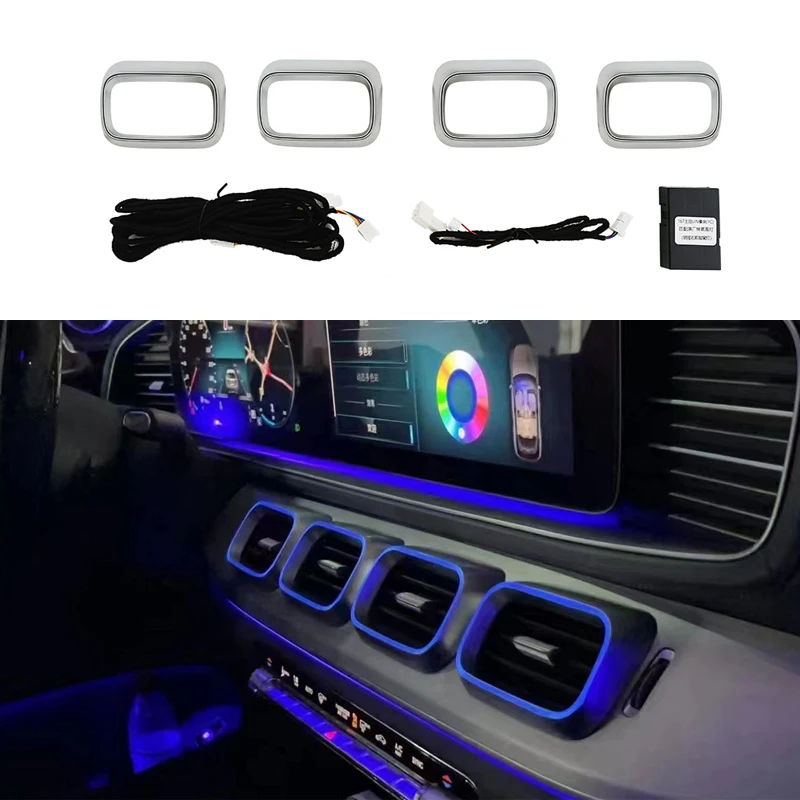 20-24 GLE GLS W167 klimatizácia Turbo Vent s 64 farebným LED okolitým svetlom, vhodné pre Benz GLE GLS