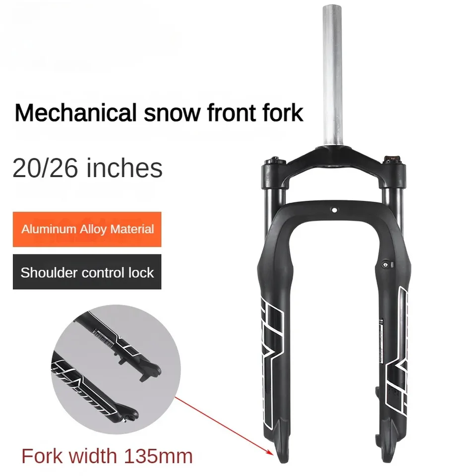 20/26 palca Snowmobile Beach Bike Spring Mechanical Front Fork 4,0 Fat Tire 135 m predná vidlica