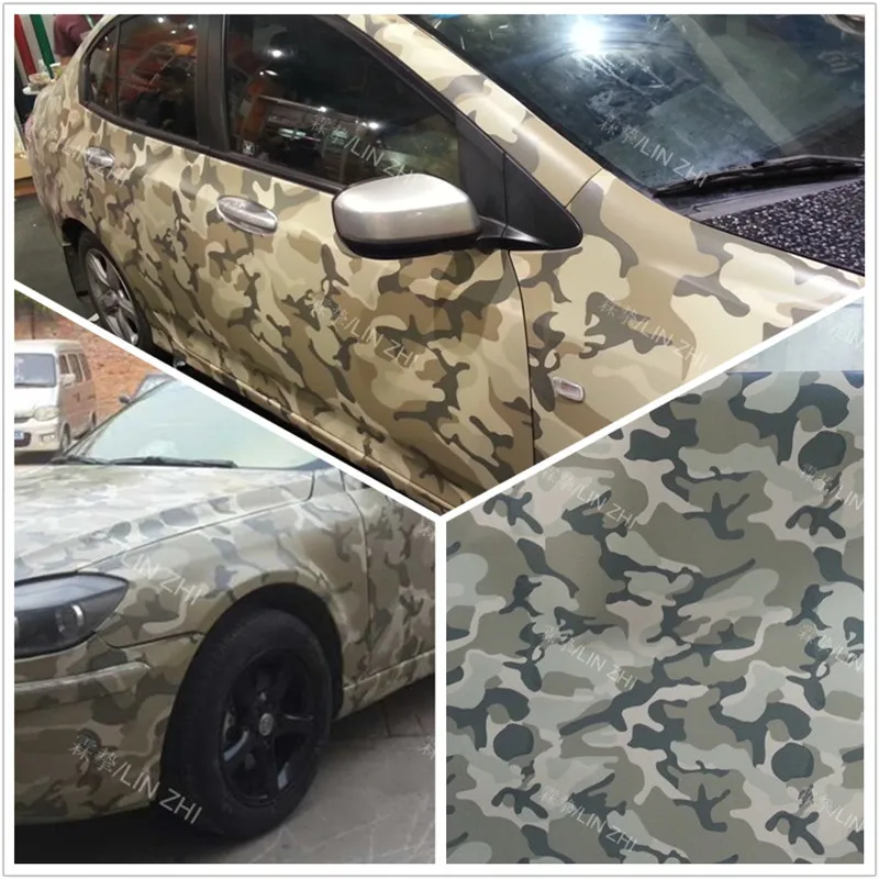 20/30/40/50/58*152 cm Camouflage Vinyl PVC STRACKER WRAP Film Armáda Vojenská zelená camo nálepka FOIL pre automatické obalovanie motocyklov