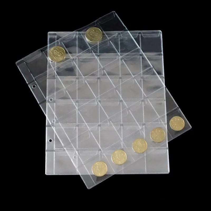 20/30/42 Hole 10 Listy Zbierka Coin Collection Stránky Pocket Pages Coin Binder Vložky Rukávov Držice listy Zhromažďovanie Album