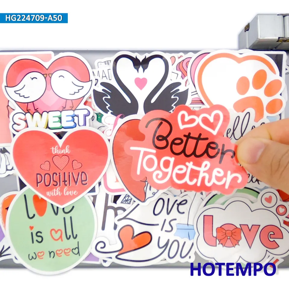 20/30/50 kreslí na Valentína nálepky Sladký slogan Love Heart Graffiti pre telefón Pohár batožinového pohára na bicykli pre notebook pre laptop