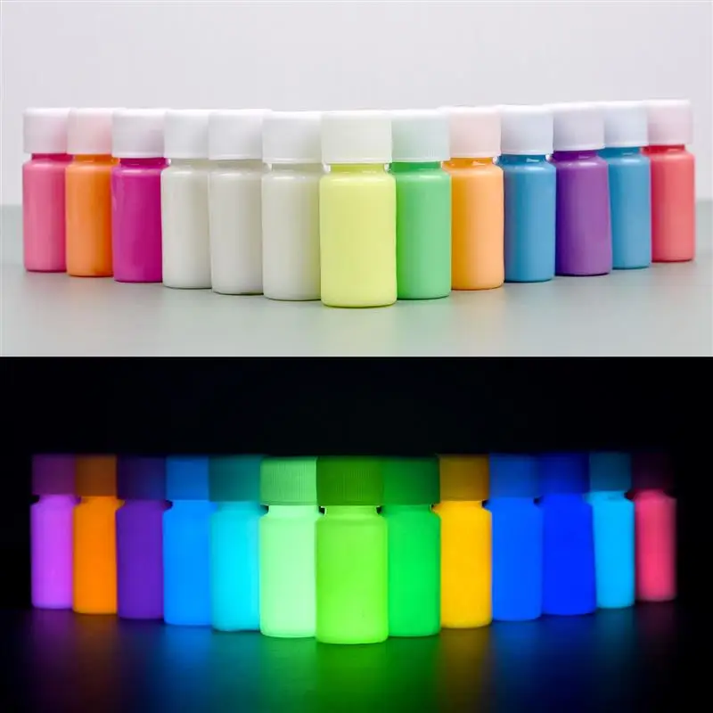 20/30G fluorescenčný pigment s dĺžkou dlhotrvajúcich žiarivých farieb automatická žiara v tmavých akrylových farbách pre umelecké večierky