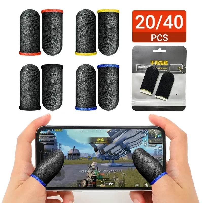 20/40ks prstové postieľky herné prsty rukavice ultra tenké priedušné potyprofter s dotykovou obrazovkou herné rukávy prstov pre pubg lol